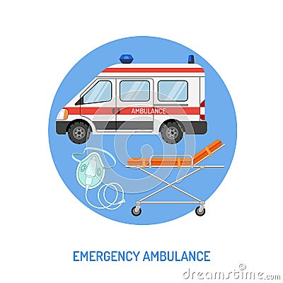 Medical emergency ambulance concept Vector Illustration