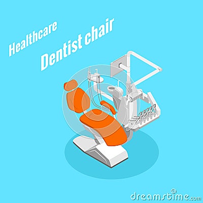 Medical equipment dental chair Vector Illustration