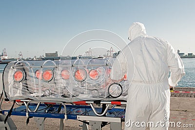 Medical equipment for ebola or virus pandemic Editorial Stock Photo