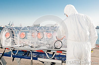 Medical equipment for ebola or virus pandemic Editorial Stock Photo