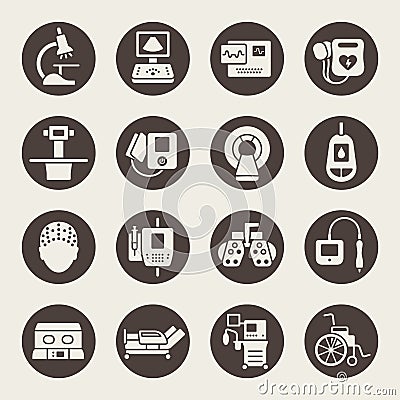 Medical equipment icons Vector Illustration