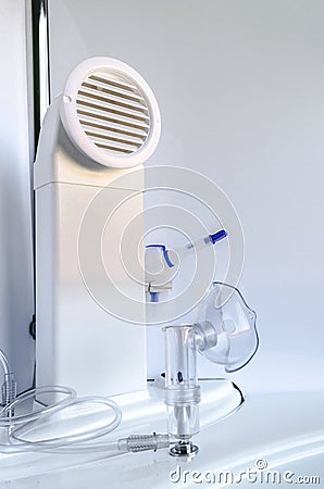 Medical equipment. The compressor nebulizer Stock Photo