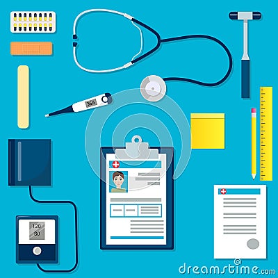 Medical equipment or tools set Vector Illustration