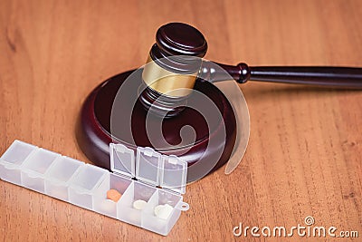 Medical error and test. Forensic Medicine. Trial of the doctor. Stock Photo