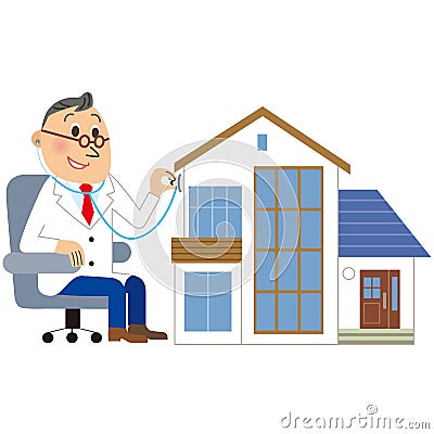 Medical examination of the house Vector Illustration