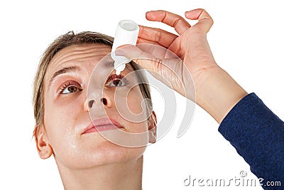 Medical eye drop fro stye infection Stock Photo