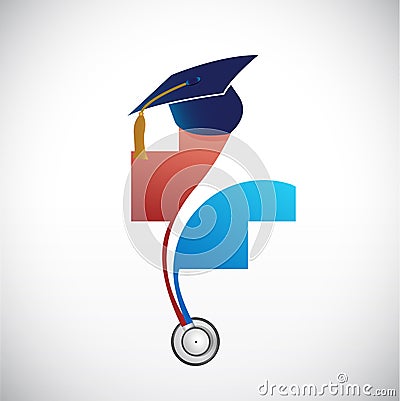 medical field graduation concept illustration Cartoon Illustration