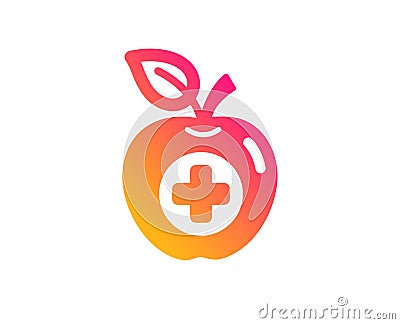 Medical food icon. Health apple sign. Vector Vector Illustration