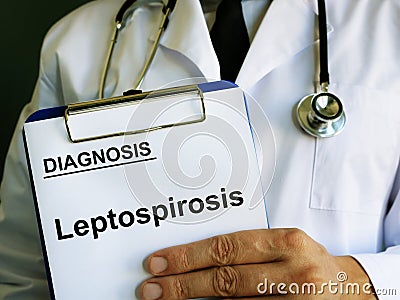 Medical form with Leptospirosis in the clipboard Stock Photo