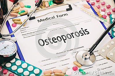 Medical form, diagnosis osteoporosis Stock Photo