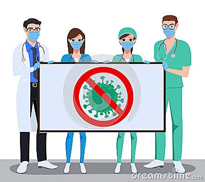 Medical front liners characters vector concept design. Medical team doctors and nurses character Vector Illustration