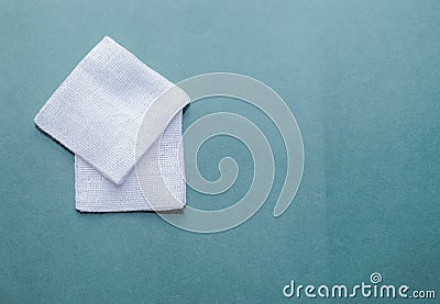 Medical gauze pad for first aid in hospital cover wound dressing treatment Stock Photo