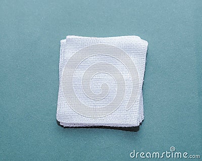 Medical gauze pad for first aid in hospital cover wound dressing treatment Stock Photo