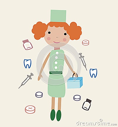 Medical girl Vector Illustration