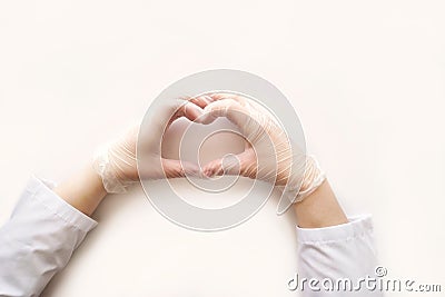 Medical glove. Surgery doctor hand. Medicine healthcare operation equipment Stock Photo