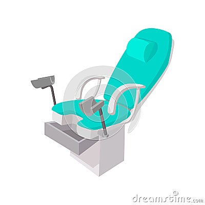 Medical gynecological chair cartoon icon Vector Illustration