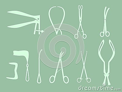 Medical gynecology set Vector Illustration