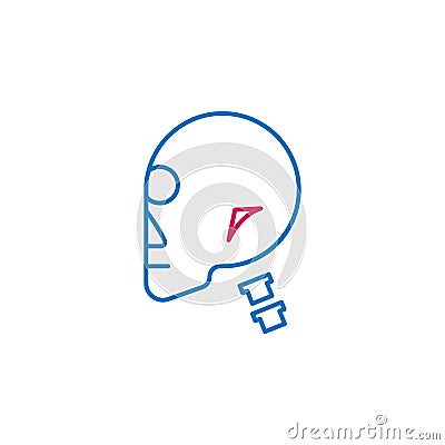 Medical, head colored icon. Element of medicine illustration. Signs and symbols icon can be used for web, logo, mobile app, UI, UX Vector Illustration