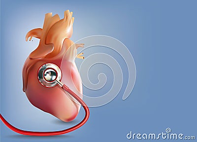 Medical Headphones with Heart or Cardiac Arrest in 3D Illustration Format Stock Photo