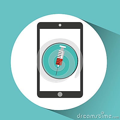 Medical health application syringe design Vector Illustration