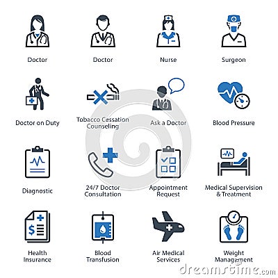 Medical & Health Care Icons Set 2 - Services Vector Illustration