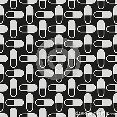 Medical and healthcare drugs gray seamless pattern Vector Illustration