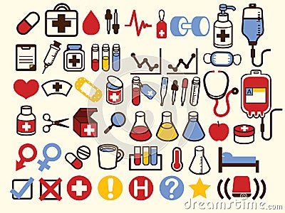 50+ Medical and Healthcare Icon Stock Photo