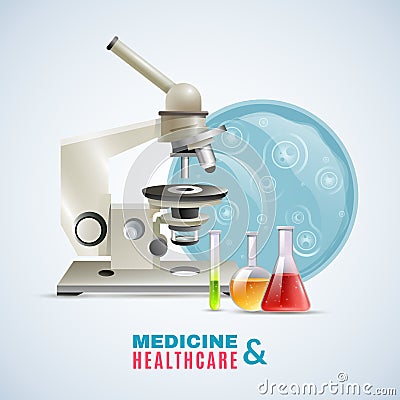 Medical Healthcare Research Flat Composition Poster Vector Illustration