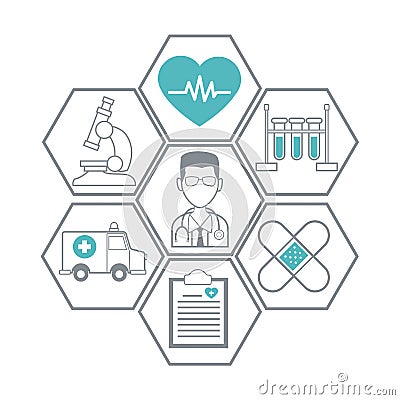 Medical healthcare service Vector Illustration