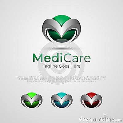 Medicare health company logo design template Vector Illustration