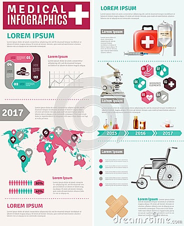 Medical Healthcare Worldwide Research Infographic Poster Vector Illustration