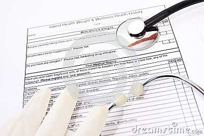 Medical history form Stock Photo