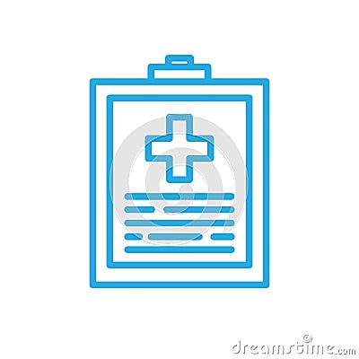 Medical history line icon, vector illustration Cartoon Illustration