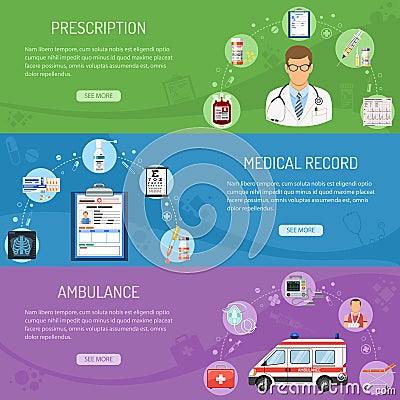 Medical horizontal banners Vector Illustration