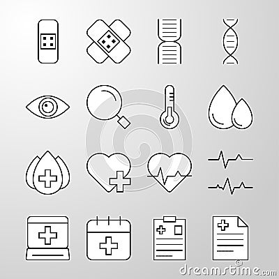 Medical, Hospital, Health thin line vector icon Vector Illustration