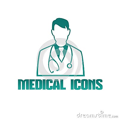 Medical icon with doctor therapist Vector Illustration