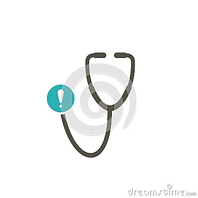 Medical icon with exclamation mark. Medical icon and alert, error, alarm, danger symbol Vector Illustration