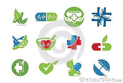 Medical icon or logo set Vector Illustration