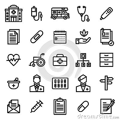 Medical Icon Set. 48 x 48 pixels perfect Vector Illustration