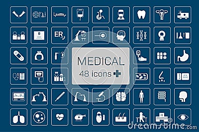 Medical 48 icons Vector Illustration