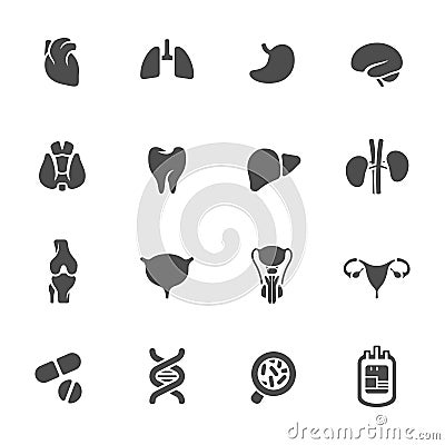 Medical icons. Human organs Vector Illustration