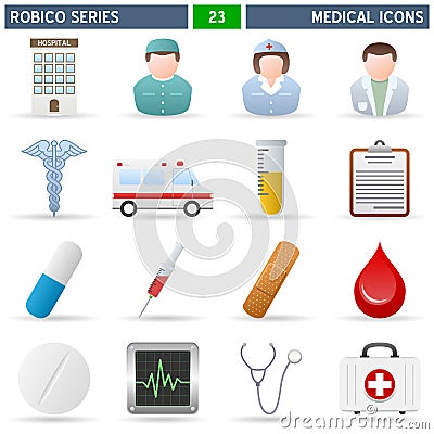 Medical Icons - Robico Series Vector Illustration