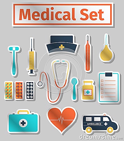 Medical icons set Vector Illustration