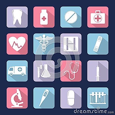 Medical icons set. Vector Vector Illustration