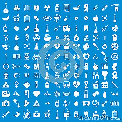 Medical icons set, vector set of medical and medicine signs. Vector Illustration