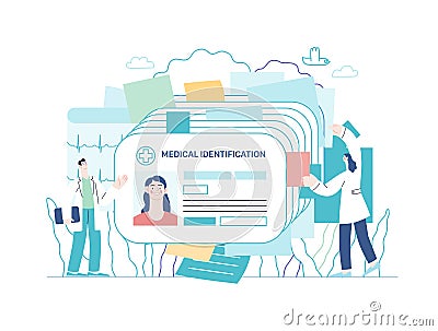 Medical id card, health card - medical insurance illustration Vector Illustration