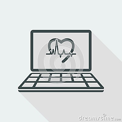 Medical instrument - Computer application for healtcare - vector flat icon Vector Illustration