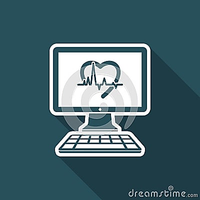 Medical instrument - Computer application for healtcare - vector flat icon Vector Illustration