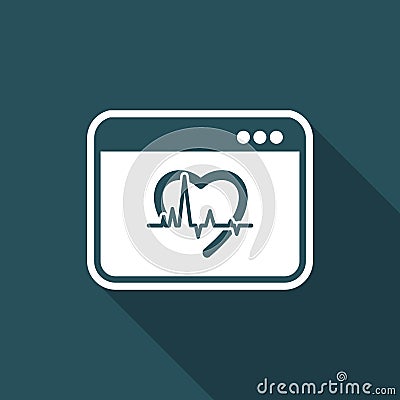 Medical instrument - Computer application for healtcare - vector flat icon Vector Illustration