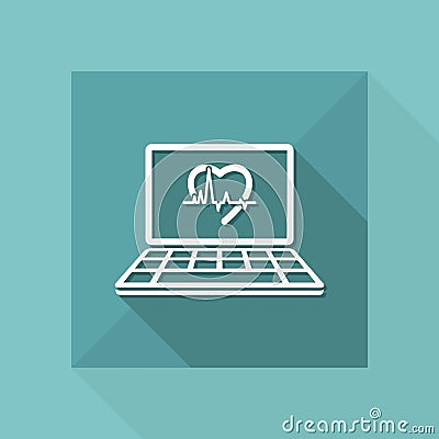 Medical instrument - Computer application for healtcare - vector flat icon Vector Illustration